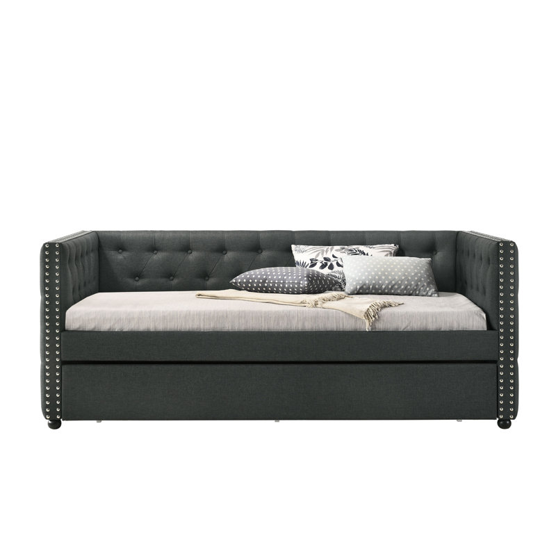 Romona Fabric Daybed W/Trundle (Twin), Gray