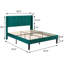 Full Size Velvet Bed Frame with Wingback Headboard, Upholstered Platform Bed with Wing Side Channel Tufted Headboard, Solid Wooden Slats Support, No Box Spring Needed, Noise Free, Dark Green-1786535628-1786535627