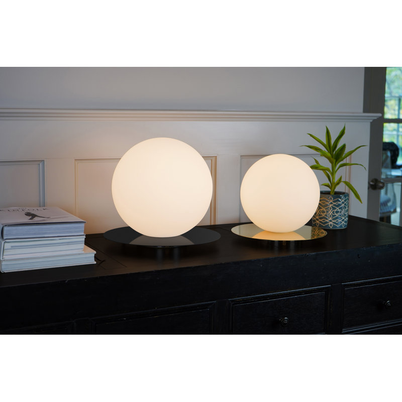 Bola Sphere Globe Table Lamp, 8.75"  H x 9.5" W x 9.5" D, Black