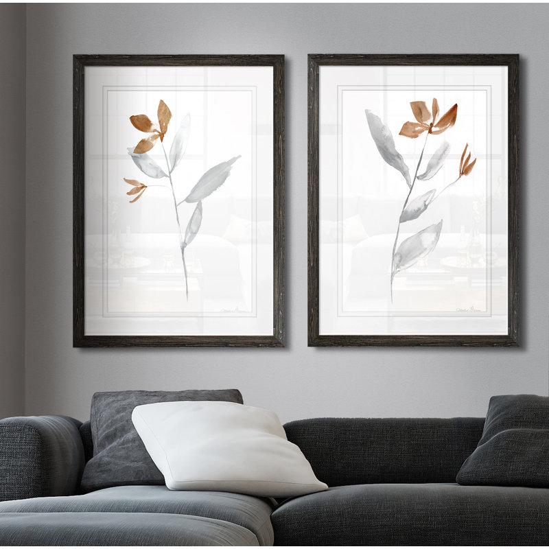 «Simple Stem I» par Vincent Van Gogh - ensemble de 2 reproductions d'art, H 24 po x l 18 po x P 1,25 po, Blanc