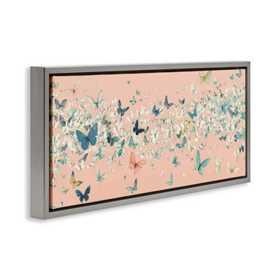 Cadre flottant Blush Butterfly Soiree, design par Petal Prints Design