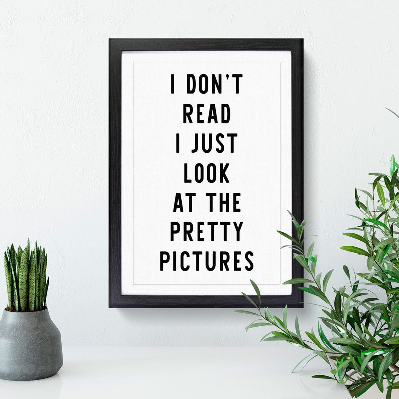 Don't Read - Picture Frame Typography, Black, 90cm H x 65cm W x 2cm D