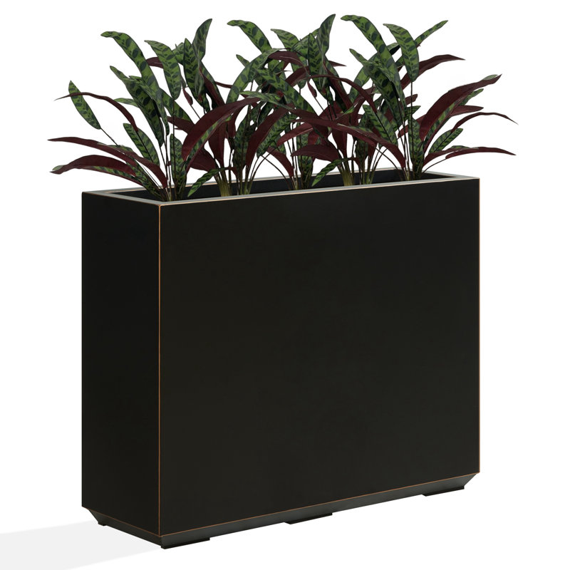 Metal Planter Box Black, 30" H x 38" W x 9.8" D, Black