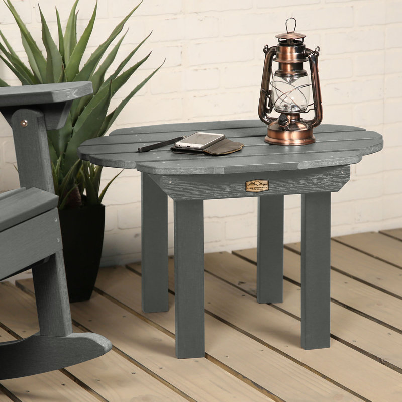 Table d’appoint en plastique Wyona, Teck côtier