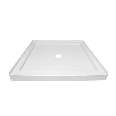 Base anti-dérapante blanche à simple seuil de L 35 po x l 35 po DeerValley, conception antidérapante