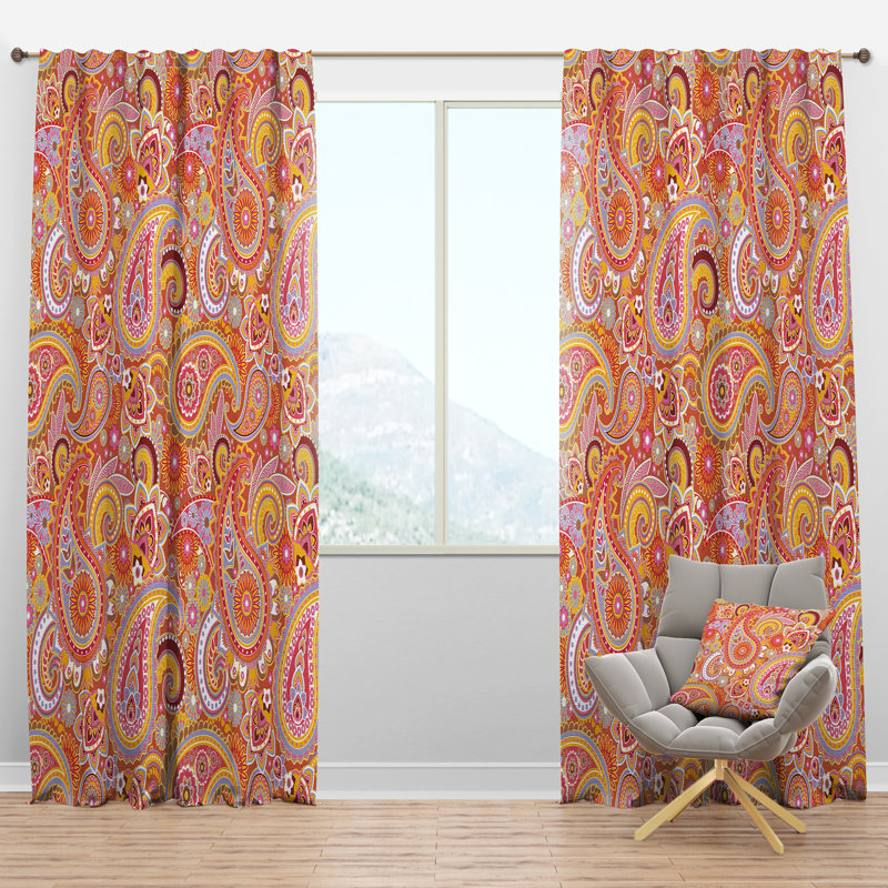 Rideaux semi-transparents avec passe-tringle avec passe-tringle Asian, l 52 po x L 120 po