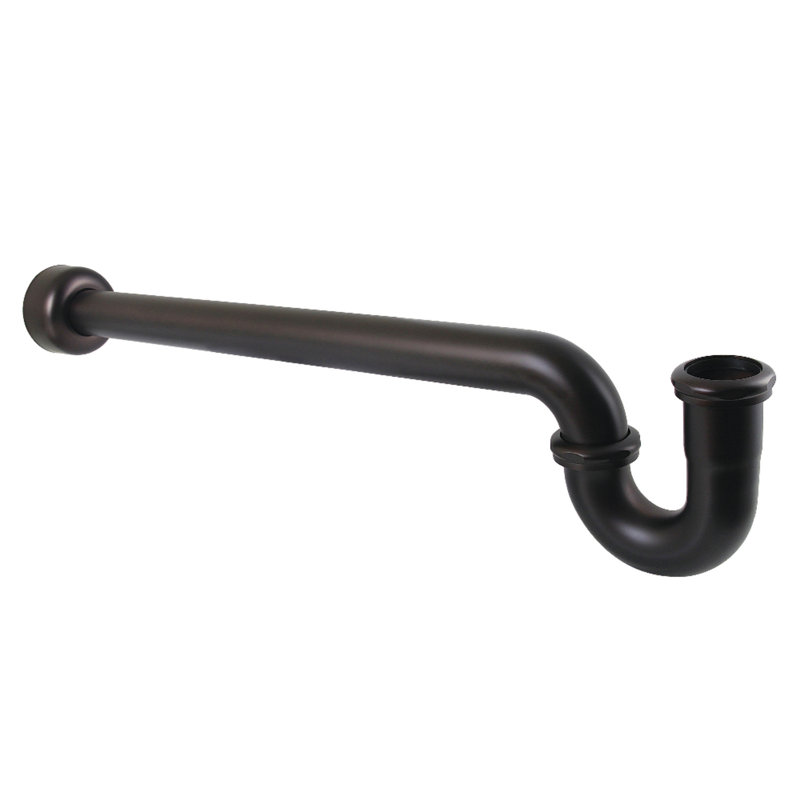 Kingston Brass Trimscape 1-1/2 Inch Decor P-Trap with High Box Flange, 24 Inch Length, 18 Gauge, Oil Rubbed Bronze