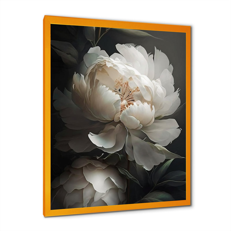 Peony Flower III - Peonies Wall Art, Gold Picture Framed, 40" H x 30" W