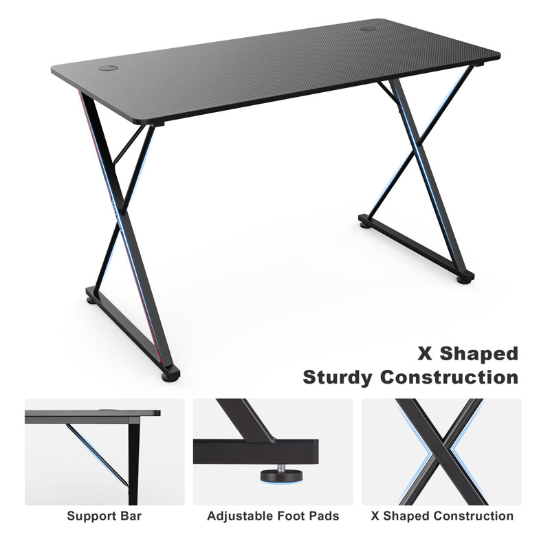 Metal Base Computer Desk, 29.33" H x 47.24" W x 23.62" D