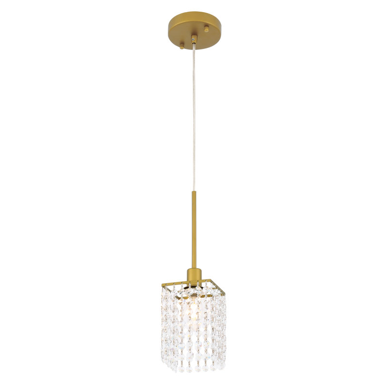 Luminaire suspendu carré à 1 lumière Grandy, Laiton