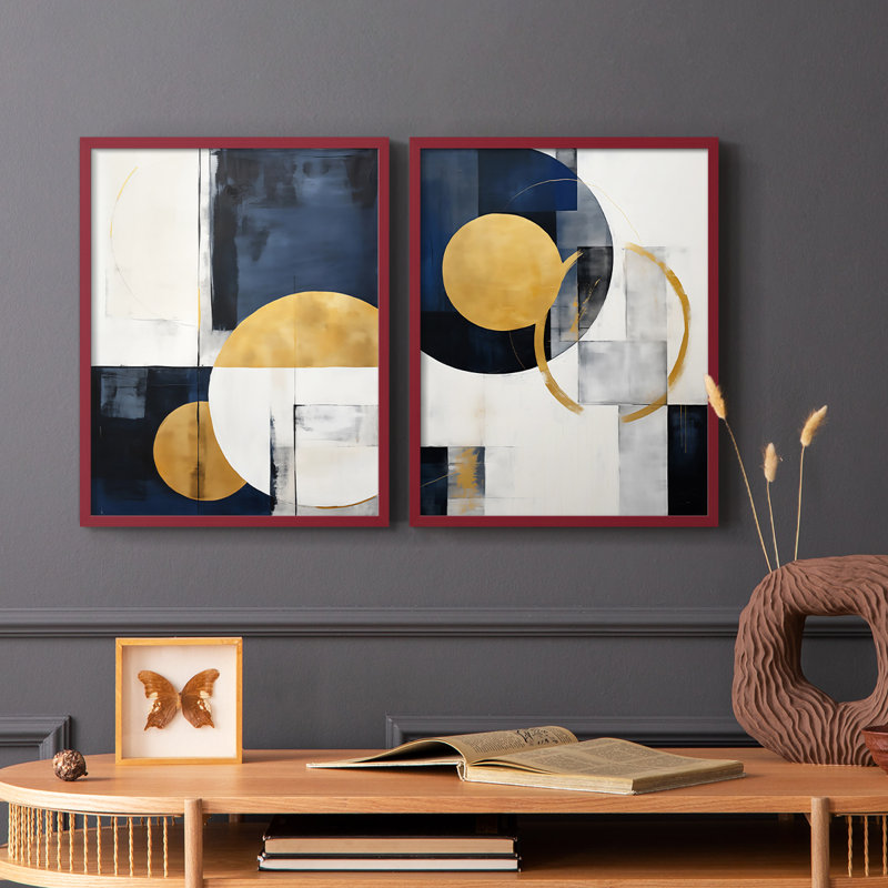 ABSTRACT Series DLI - reproduction encadrée de qualité supérieure - prête à être accrochée - aucun clou requis - aucun clou requis