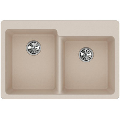 Quartz Classic 33" x 22" x 9-1/2" Double Basin Drop-In Kitchen Sink