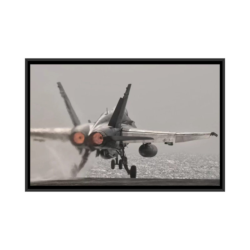 An F/A-18C Hornet Takes Off From USS George H.W. Bush by Giovanni Colla - Photograph on Canvas, 18" H x 26" W x 1.5" D