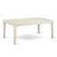 Ensemble de salle à manger 7 pièces composé d'une table de salle à manger rectangulaire avec feuille papillon et 6 chaises rembourrées en tissu Shitake, lin blanc-977026102-977026097-977047516