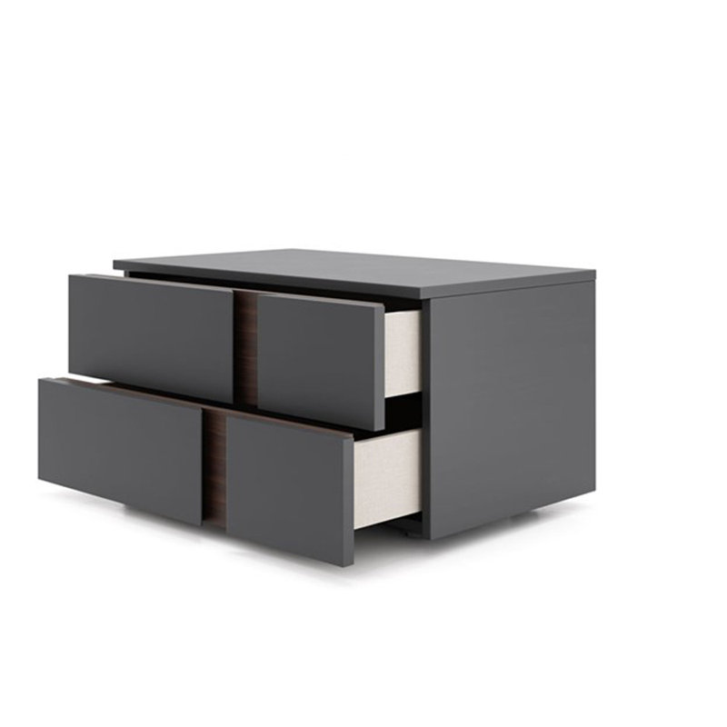 Guimauve 2 - Drawer Nightstand, Dark Gull Gray, Left