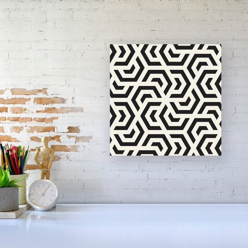 Hexagonal Geometric Pattern - Wrapped Canvas Print