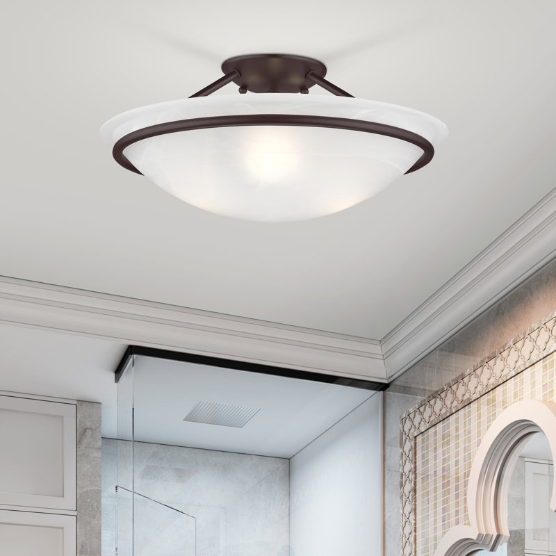 Wilbrecht Glass Semi Flush Mount, Bronze, 6" H