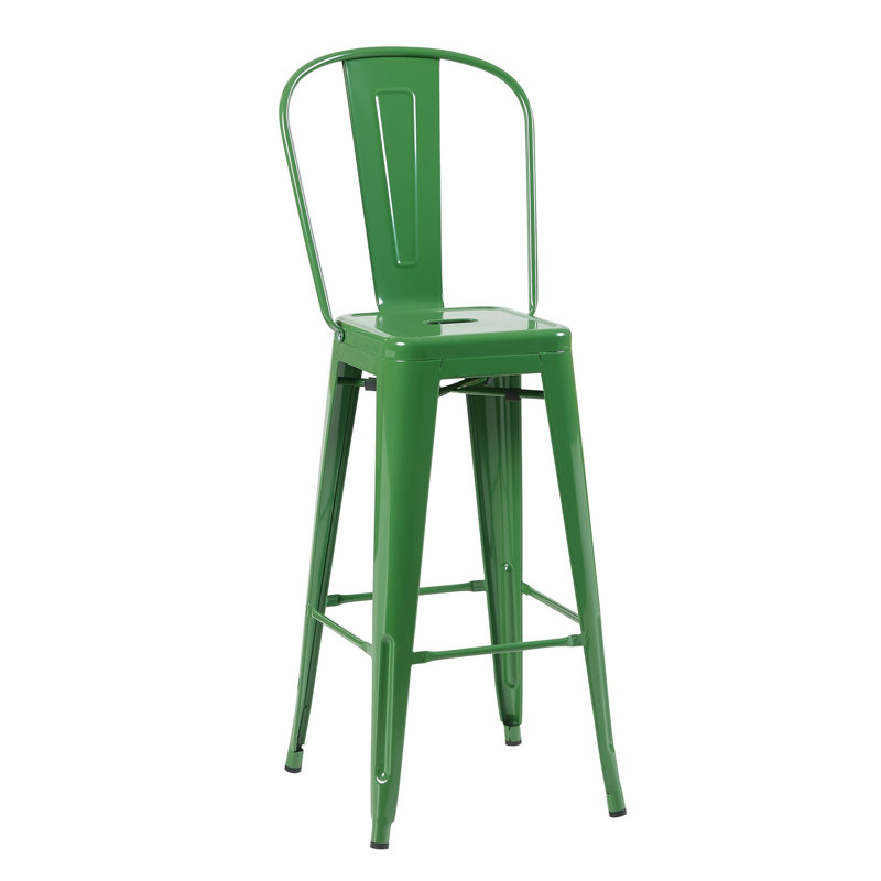 Counter Stool with Metal Frame, Green