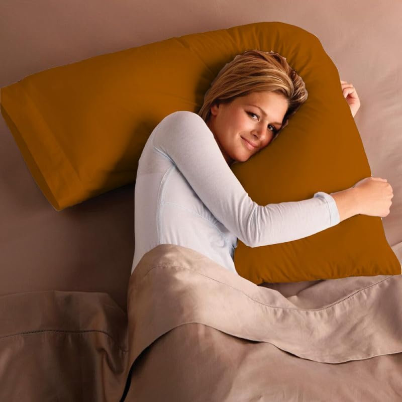 Aaravi Cotton Blend Standard Pillow Case, Brown