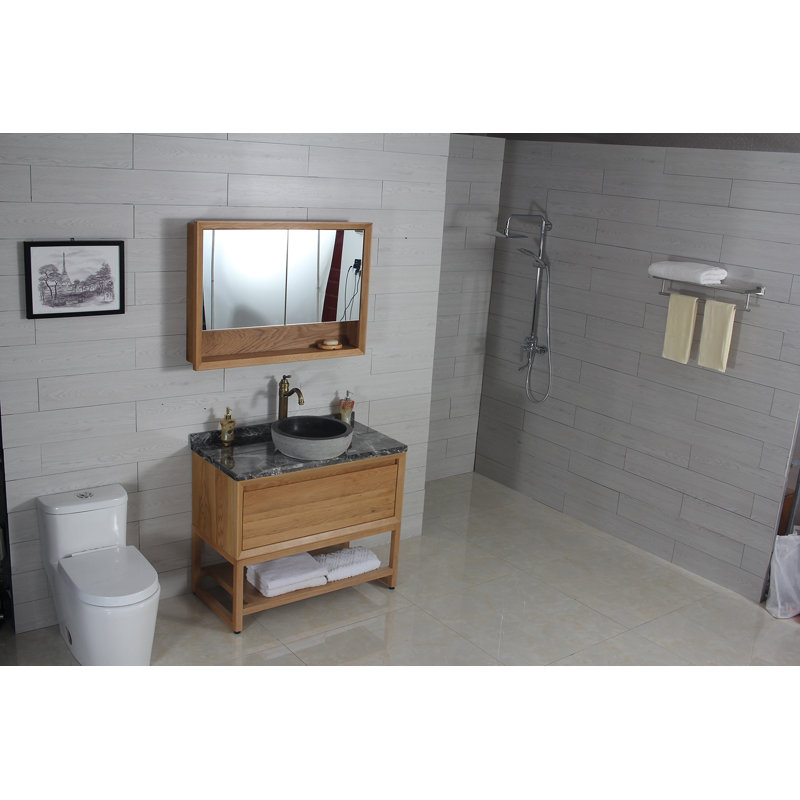 Lavabo de salle de bain à bateau circulaire gris pierre Evanoff