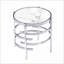 Table basse moderne en chrome-argent avec plateau en pierre frittée, facile à nettoyer et à assembler rapidement