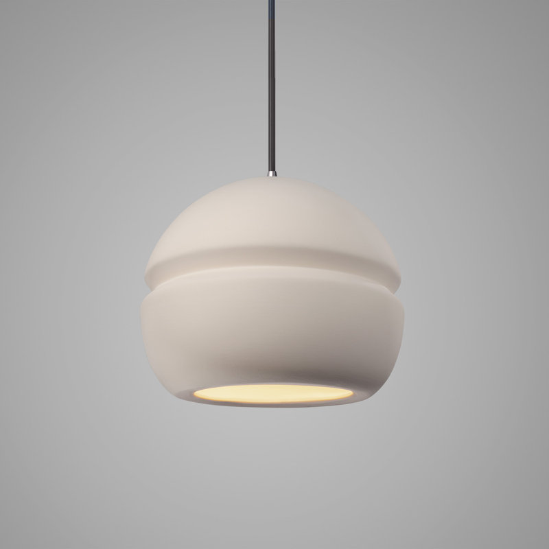 Luminaire suspendu à 1 lumière Logan, Chrome poli, Bisque