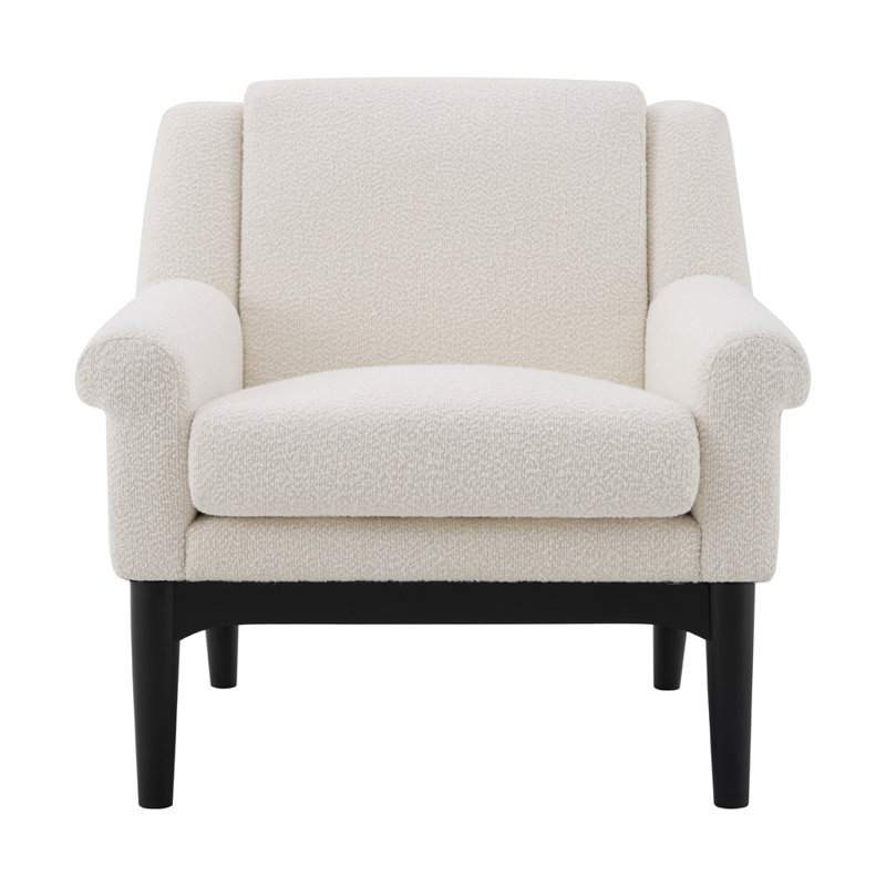 Chaise d'appoint moderne avec accoudoirs évasés, Beige