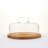 Glass Cake Cover with Wood Bottom