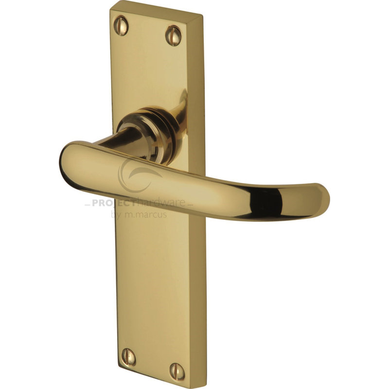 Heritage Brass Project Hardware Door Handle Lever Latch Avon Design, Polished Brass