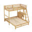 Lit superposé simple au dessus d'un lit double avec bureau intégré, trois tiroirs, rangement, lits séparés, bois de pin massif-115733854