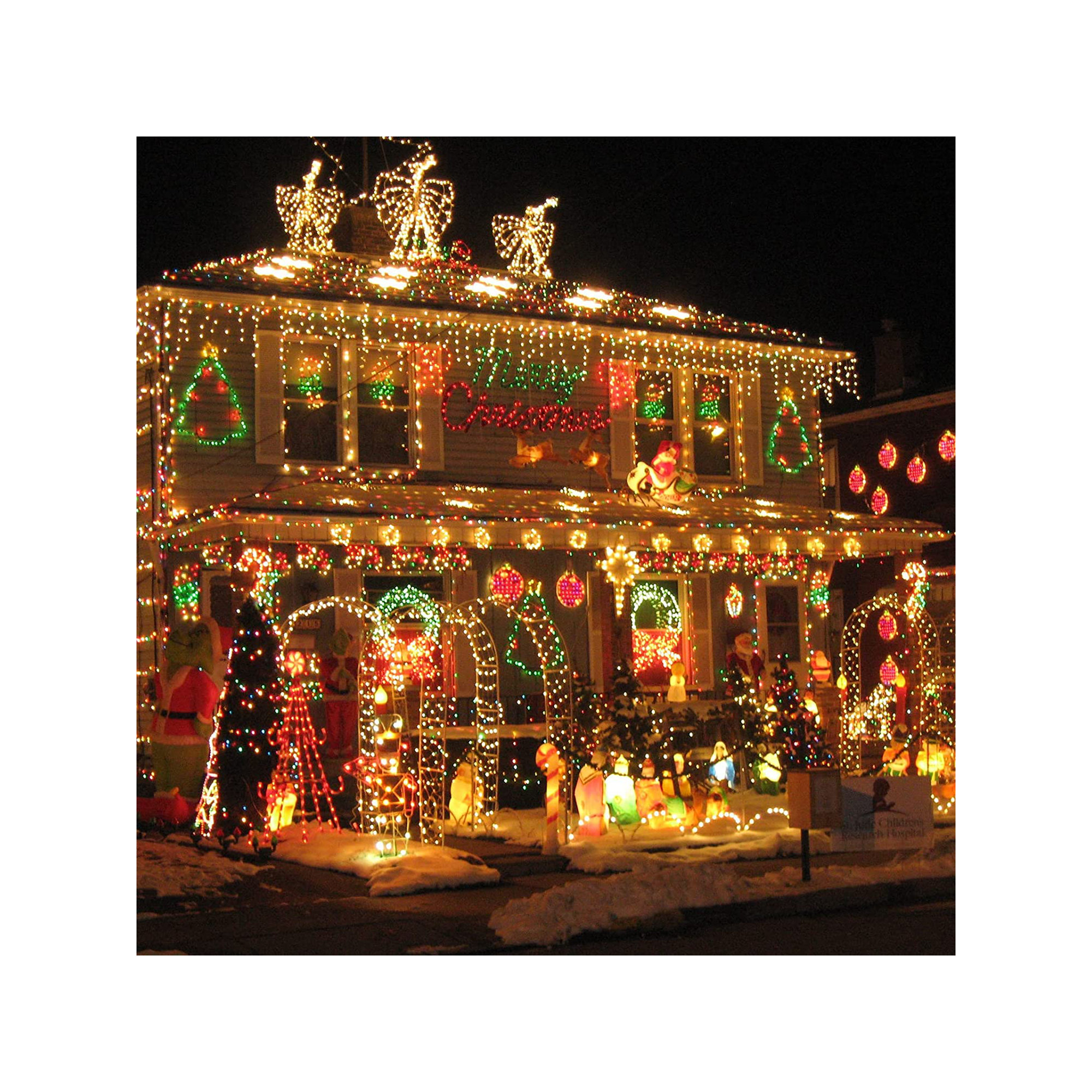 Outdoor LED String Lights with Modes, Multicolor, 787"