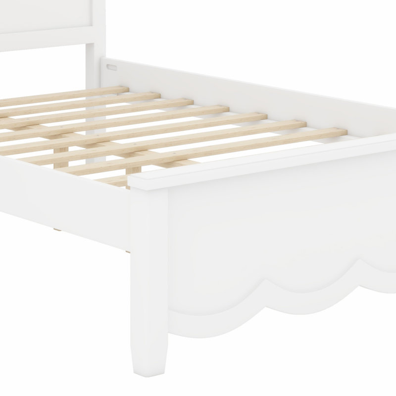 Lit plateforme en bois avec tête de lit, conception facile à assembler