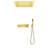 Agrigento Polished Gold Thermostatic Touch Panel Controlled LED Musical Recessed Ceiling Mount Mist Waterfall Rainfall Shower System with Hand Shower