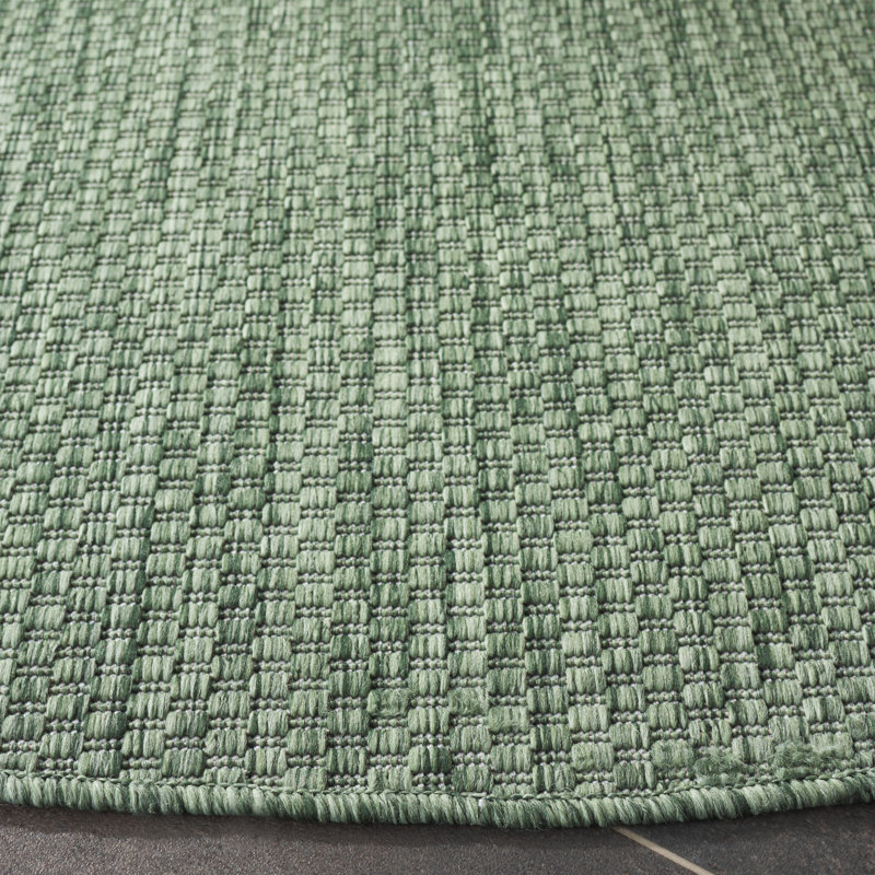 Tapis intérieur / extérieur vert Brihana 260, Rond 6 pi 7 po