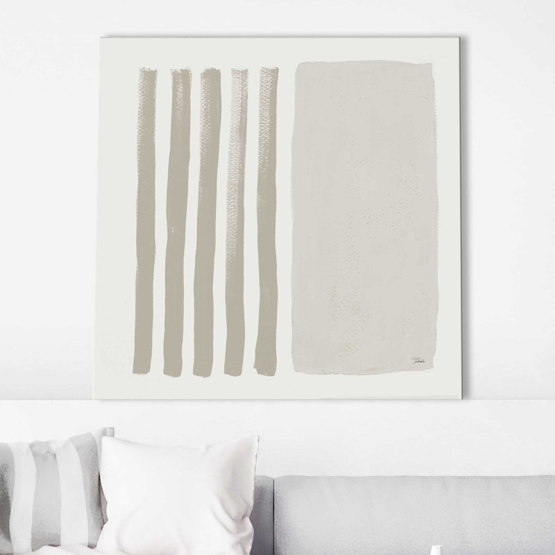 «Gray Vertical Space Abstract (Square)» par Patricia Pinto, reproduction, H 36 po x l 36 po x P 1,5 po, Toile tendue
