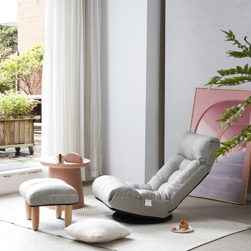 Foldable Metal Reclining Chair For , Space Solution Comfortable With Adjustable Sections - Base, Gray Linen