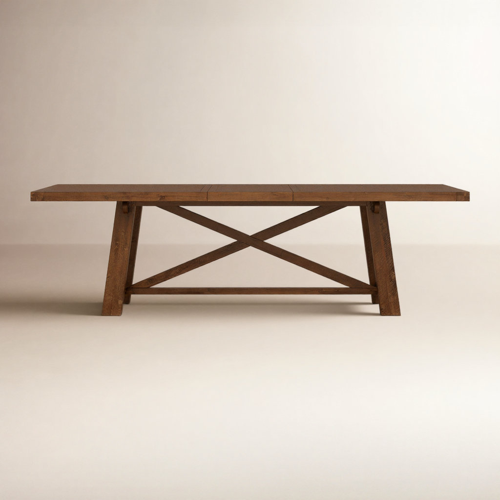 Bianca 83" Extendable Acacia Dining Table, Medium Brown
