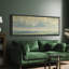 «Clouds Yellow Green Blue Majestic Skies Clouds Serene», reproduction d'art sur toile-98042313-111568284