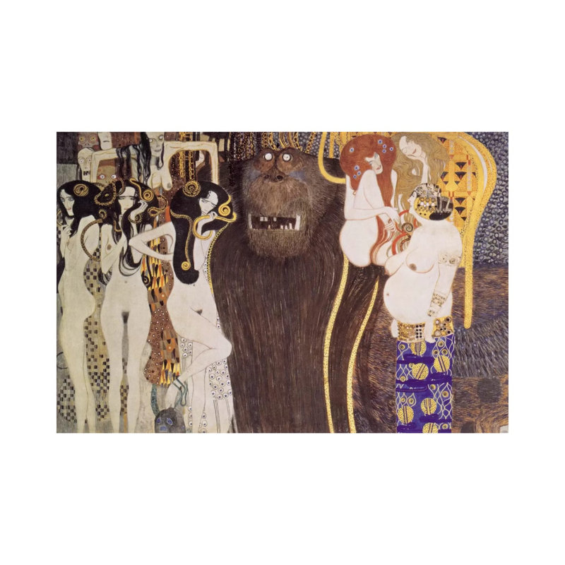 Die Feindlichen Gewalten (The Hostile Forces) by Gustav Klimt - Wrapped Canvas Print, 20.32 cm H x 30.48 cm W