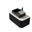 Meuble-lavabo de salle de bain 36 po avec lavabo, meuble de rangement mural à bordures courbes et flottantes avec tiroir, lavabo rectangulaire en céramique noire, sans robinet, pré-assemblé-419360185-419360131-419360133