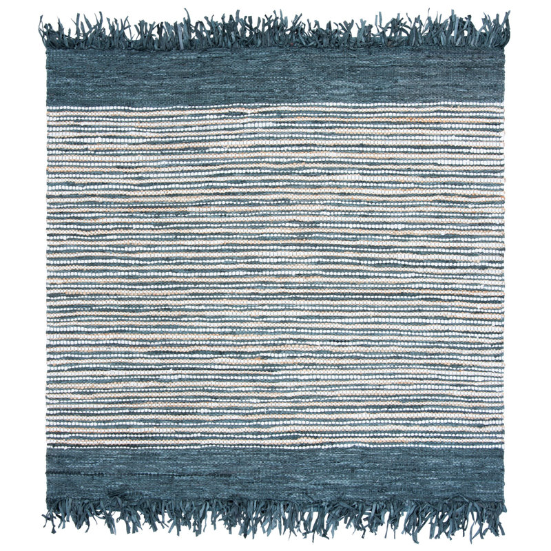 Tapis en coton tissé à la main Exley Vintage, Carré 6 pi