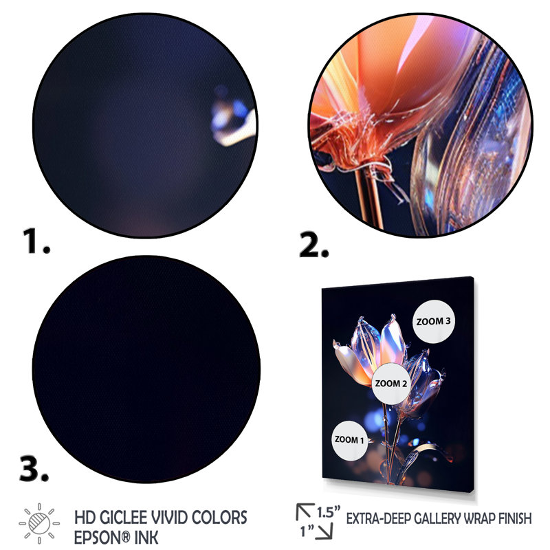 Tulipe luminescente qui fleurit gracieusement sur toile, Cadre simple blanc, H 20 po x l 12 po x P 1 po