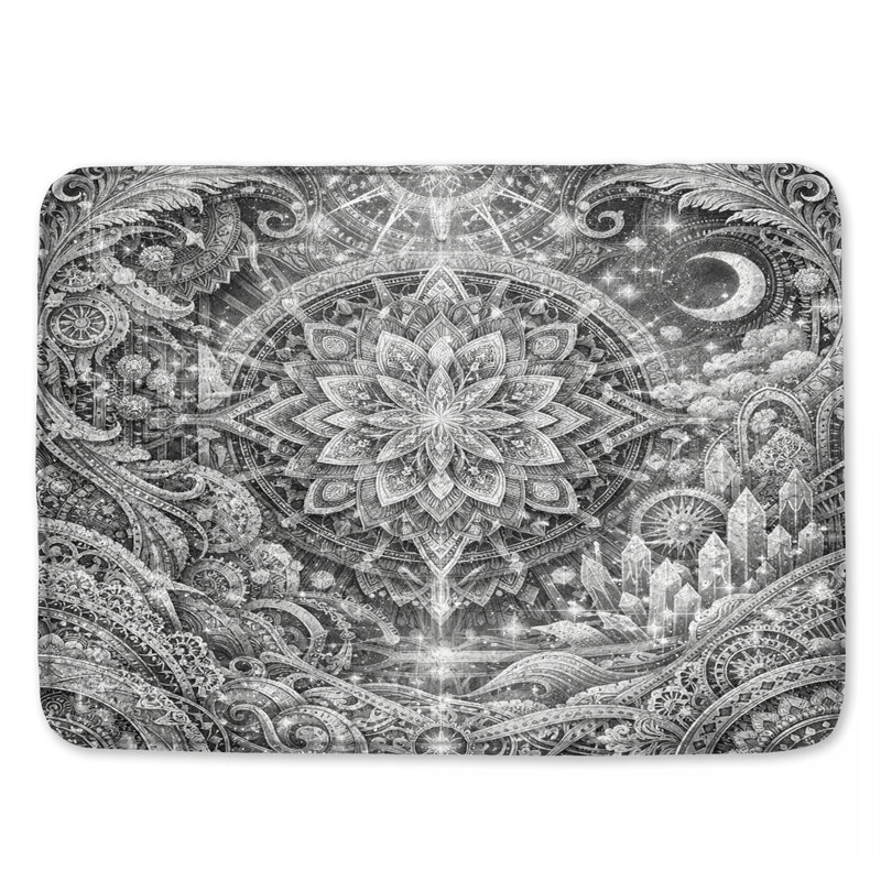 Tapis de bain complexe à motif mandala, 24 po L x 17 po L