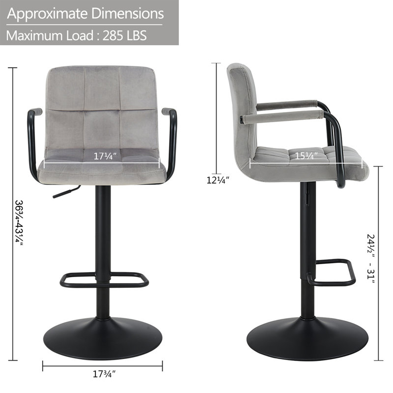Tabouret de bar Amjed, Gris