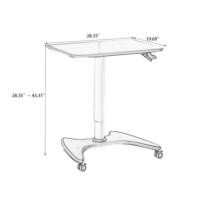 Nut-brown+White Rectangular Solid Wood+Aluminium Alloy End Table, Nut-brown