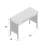 42" Wide Writing Desk with Recessed Panel Sides Center Drawer and Open Side Shelves in White Finish