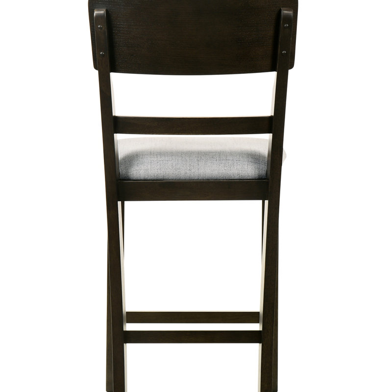Tabouret de bar rembourré 2 pièces, Siège gris / structure noire