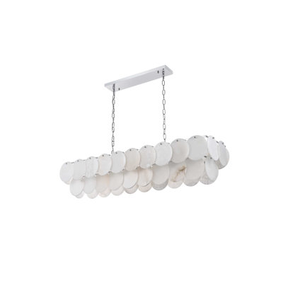 Ikeny 48 inch Alabaster Chandelier in Chrome