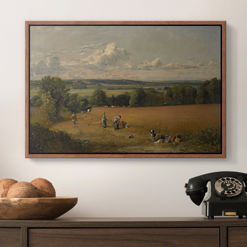 «The Wheat Field», 1816 - John Constable, toile tendue avec châssis, 16 x 24, Noyer