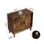 Armoire décorative 31,5 po Mid-Century avec portes Sunburst et tablettes réglables, brun antique-1641175774